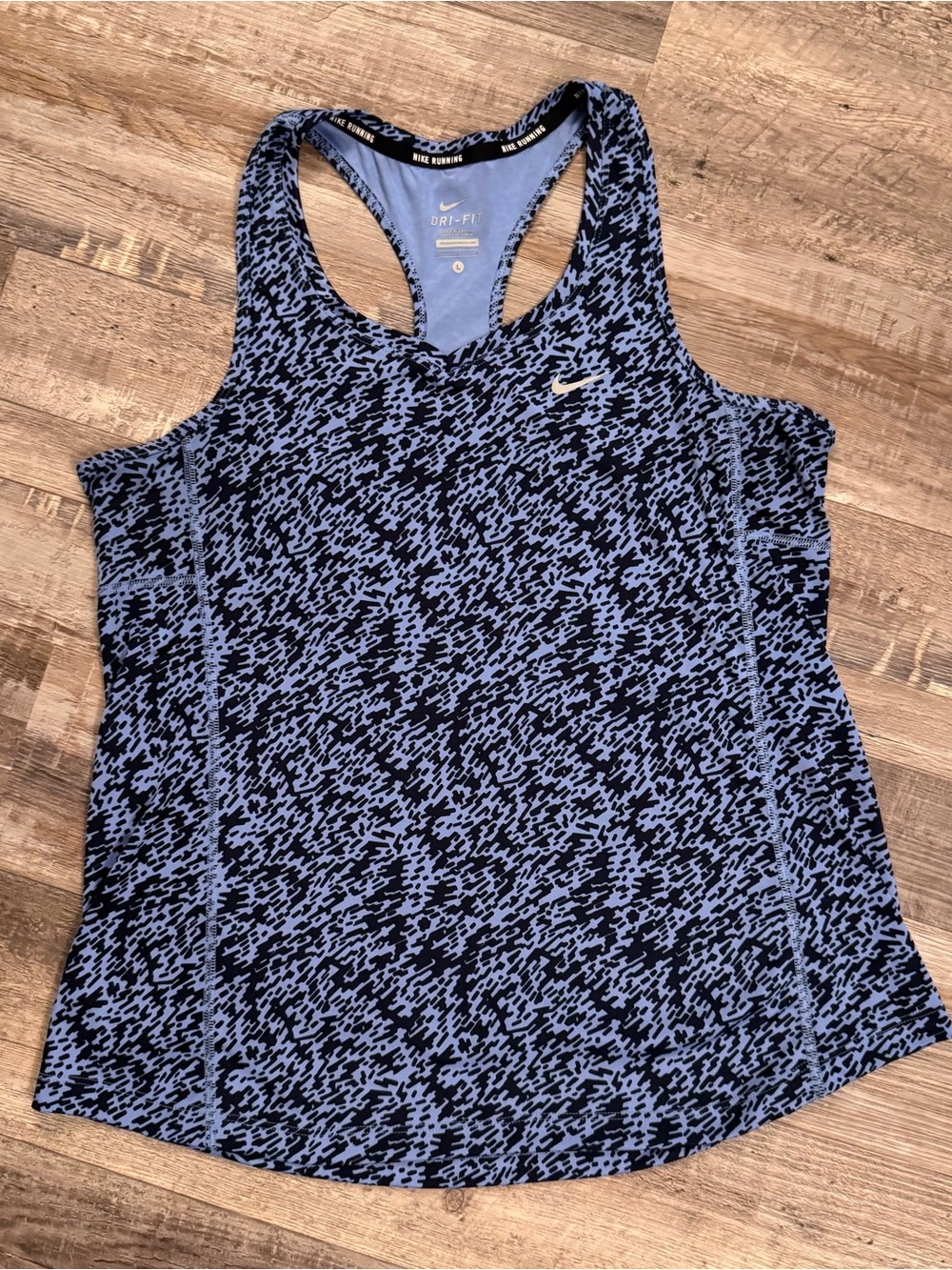 Nike Dri-FIT Racerback Tank Top Women’s Size Large Blue/Black Athletic